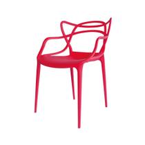 Cadeira Externa de Plástico Reciclável Decorativa Amsterdam Vermelho L15 - Gran Belo