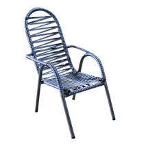 Cadeira Fio Duplo Adulto Luxo Colorida Azul e Prata - KING CADEIRAS