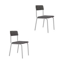 Cadeira Fit Fixa C/4 Pes 475 X 505 X 810 Mm C/2 Un Pés Brancos. Nevoa Nevoa