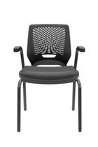 Cadeira Fixa 4 pés com Braço Beezi PLAXMETAL Preto Cadeira Fixa 4 pés com Braço Beezi PLAXMETAL Preto