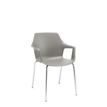 Cadeira Fixa 4 pés Vesper Plaxmetal Base Cromada Concha Basalto (Cinza)