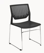 Cadeira Fixa base Cromada Conect Moov sem Braços Cor Preta - Avantti - 7000