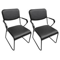 Cadeira Fixa Base Preta com Braço W-221 B.Hoff - Kit 02 Cadeira Fixa Base Preta com Braço W-221 B.Hoff - Kit 02