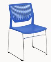 Cadeira Fixa Cromada Conect Moov Cor Azul - Avantti - 7004