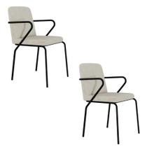 Cadeira Fixa Estofada C/Braços Bloom C/02 un. Cadeira Fixa Estofada C/Braços Bloom C/02 un.