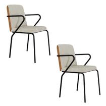 Cadeira Fixa Estofada C/Braços Bloom C/02 un.