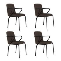 Cadeira Fixa Estofada C/Braços Bloom C/04 un.