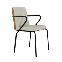 Cadeira Fixa Estofada C/Braços Bloom