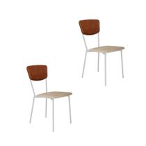 Cadeira Fixa Estofada Vintage Retrô C/02 Un. C/Pés Brancos.