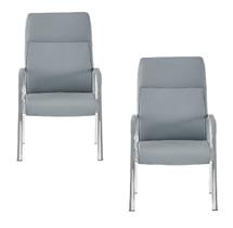Cadeira Fixa Estofada W-80A CINZA KIT 2 UN