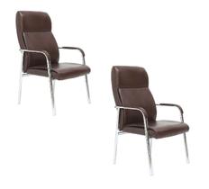 Cadeira Fixa Estofada W-80A MARROM KIT 2 UN Cadeira Fixa Estofada W-80A MARROM KIT 2 UN