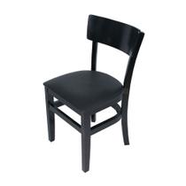 Cadeira Fixa Paris Preta em Madeira Maciça Estofada Preta para Restaurantes - WOOD MOBILIA
