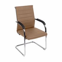 Cadeira Florença Fixa Caramelo em material sintético Base Cromada Cadeira Florença Fixa Caramelo em material sintético Base Cromada