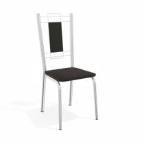 Cadeira Florença Kappesberg Sala de Jantar Cozinha Escritório Metal Cromado Forro Preto 2 Un Cadeira Florença Kappesberg Sala de Jantar Cozinha Escritório Metal Cromado Forro Preto 2 Un