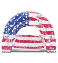 Cadeira flutuante de piscina inflável POZA USA Flag com porta-copos 48x38cm