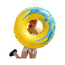 Cadeira Flutuante Inflável Grande Em Forma De Pato Amarelo Para Piscina, Assento Externo, Anel De