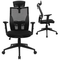 Cadeira Fortrek Para Escritório Modelo Gamer Ergonômica Alto Conforto Suporta Até 120Kg Apoio Para Cabeça e Lombar Preto - Clanm
