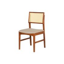 Cadeira Gal Caramelo - Tecido Bege - Meu Móvel de Madeira Cadeira Gal Caramelo - Tecido Bege - Meu Móvel de Madeira