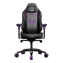 Cadeira Gamer 1STPLAYER FAST, Até 160kg, Reclinável, Almofadas, Braço 4D, Cilindro de Gás Classe 4, Couro PU, Preto e Roxo - FAST-IP