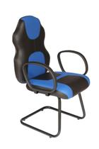 Cadeira Gamer Base Fixa com braço Linha Gamer Racing Azul - Design Office