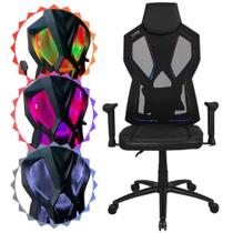 Cadeira Gamer Clanm Skaly Ergonômica Confortável Apoio de Braço Ajustável Base de Metal Com 3 Modos de Iluminação Rgb