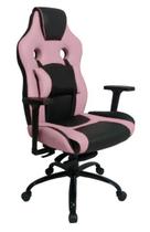 Cadeira Gamer com Almofada Linha Gamer Racing Rosa