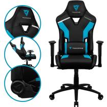 Cadeira Gamer Cor Azul e Preta Confortável Base de Metal Giratória Com Rodinhas Ergonômica Confortável Ajuste de Braço Bidirecional e de Altura Apoio