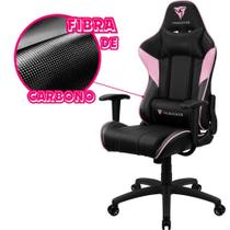 Cadeira Gamer de Jogos ThunderX3 EC3 Com Rodinhas, Inclinação Regulável e Altura Ajustável Suporta 120kg Rosa