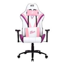 Cadeira gamer dt3 sports girl power v2 13434-5 com almofadas reclinavel descanso de braco 1d+ branco e rosa