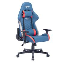 Cadeira gamer eagle c/apoio cervical - encosto reclinável - apoio de braços - ajuste de altura - elg - azul e vermelho - ch34blrd