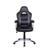 Cadeira Gamer em Couro PU Pelegrin PEL-3007 Preta e Cinza