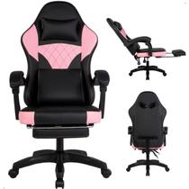 Cadeira Gamer Ergonômica Com Estofado Couro Para Escritório