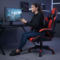 Cadeira Gamer Ergonômica Escritório com Reclinação Braços Ajustáveis e Rodas em PU Conforto e Estabilidade