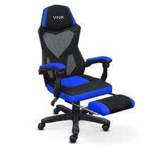 Cadeira Gamer Escritório Com Inclinação Preta com Azul - Vinik