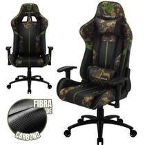 Cadeira Gamer Escritório de Alto Conforto Com Almofadas Ergonômicas e Altura Ajustável ThunderX3 BC3 Verde Militar Camuflada