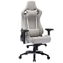 Cadeira Gamer Escritório de Tecido Respiratório HEAVY DUTY SILVER de Alto Conforto com Almofadas Base de Metal Suporta até 180kg