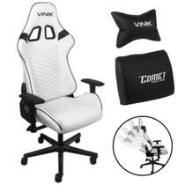 Cadeira Gamer Escritório Giratória Ergonômica de Alta Qualidade Comet CGC10P Para Jogos e Trabalhos cor Branco