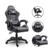 Cadeira Gamer Escritório Material Sintético Pu Black Ergonômica Reclinável Altura Ajustável Bmg4 Belmóveis