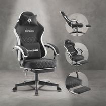 Cadeira Gamer Escritório Tecido Respirável Black Molas Ensacadas Reclinável Apoio De Pé Função Massagem Bmg3 Belmóveis