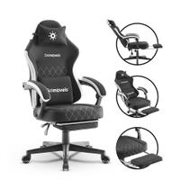 Cadeira Gamer Escritório Tecido Respirável Black Molas Ensacadas Reclinável Apoio De Pé Função Massagem Bmg3 Belmóveis