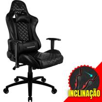 Cadeira Gamer Escritório ThunderX3 Giratória com Rodinhas Apoio para Cabeça e Apoios de Braços 2D - Preto