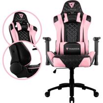 Cadeira Gamer Escritório ThunderX3 Tgc12 Encosto Reclinável material sintético de Alta Qualidade Cor Rosa