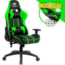 Cadeira Gamer Fortrek Black Hawk Com Altura Ajustável Com Almofadas Ergonômicas para Lombar e Pescoço de material sintético Boa Para Jogar por Horas Cor Preto e Verde