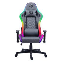 Cadeira Gamer Fox Com Iluminação RGB Apoio Ajustável Cinza