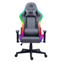 Cadeira Gamer Fox Com Iluminação Rgb Apoio Ajustável Preta