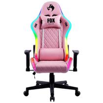 Cadeira Gamer Fox Com Iluminação RGB Apoio Ajustavel Rosa