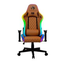 Cadeira Gamer Fox Racer Rgb Com Iluminação Led Marrom Ut-c1583l