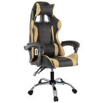 Cadeira Gamer Giratória Com Rodinhas CG1.10 Dourado