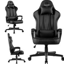 Cadeira Gamer Giratória Elevação Black Preto VICKERS Fortrek Material Do Estofamento material sintético