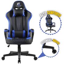 Cadeira Gamer Giratória Elevação Black Preto VICKERS Fortrek Material Do Estofamento material sintético